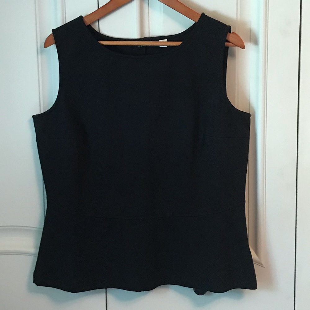 NEW Black Ponte Knit Shell w/ Waist Detail, Large